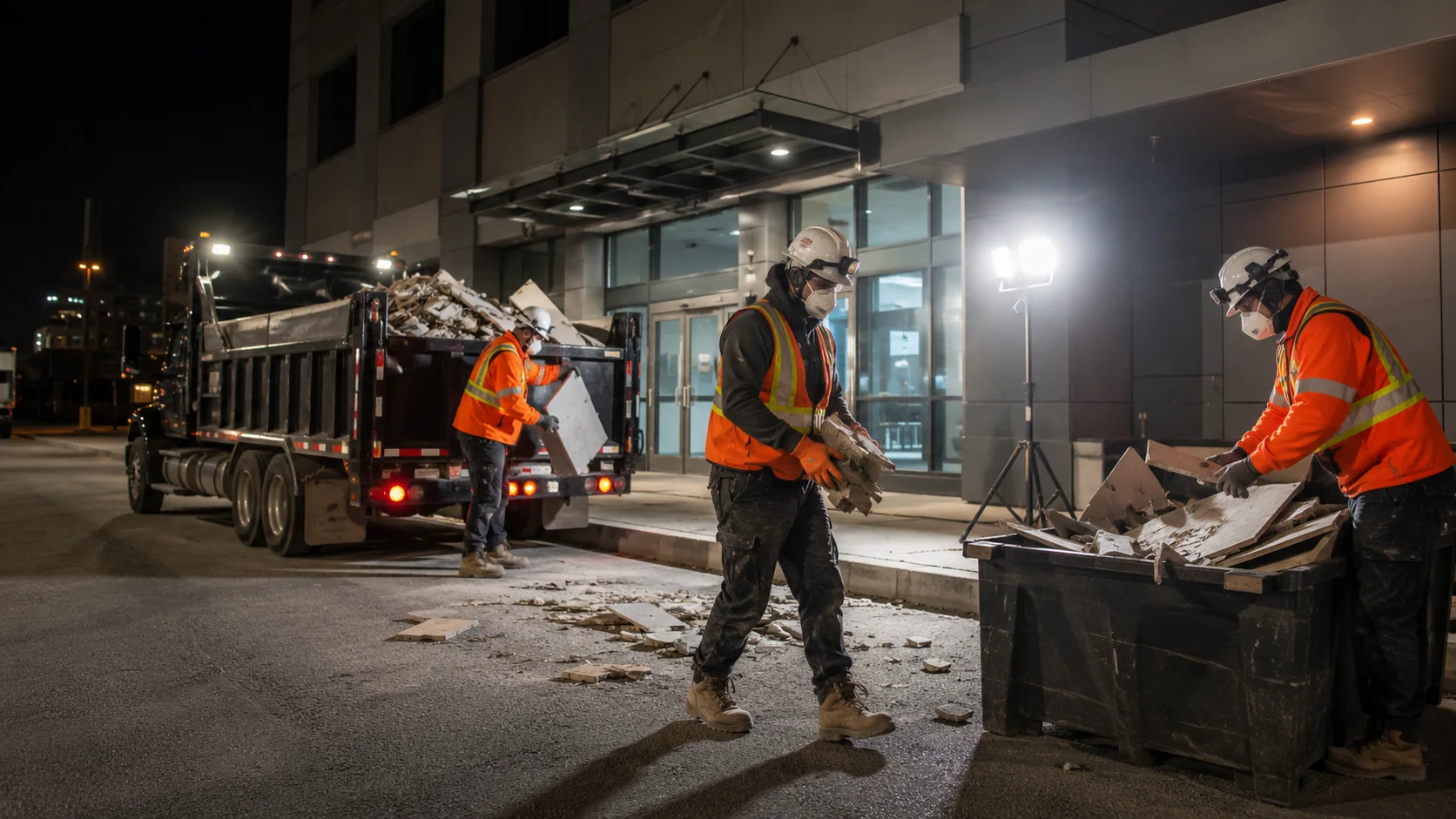 Night demolition operation